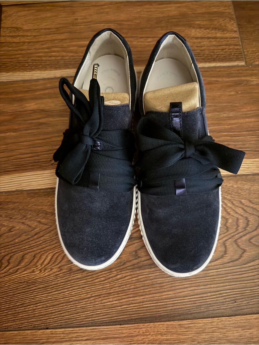 Gabor Blue Suede Platform Sneaker